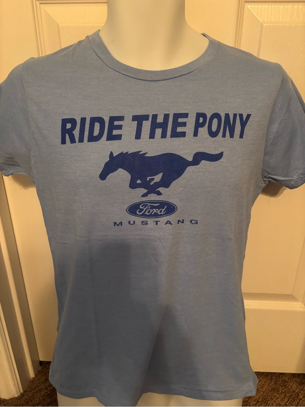 Ford Mustang 'Ride The Pony' Light Blue Short Sleeve Tee
